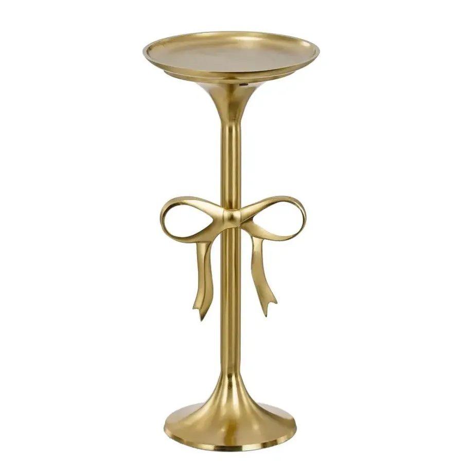Bijzettafels-Mica Decorations Bijzettafel - H57 x Ø25 cm - Gerecycled Aluminium - Goud