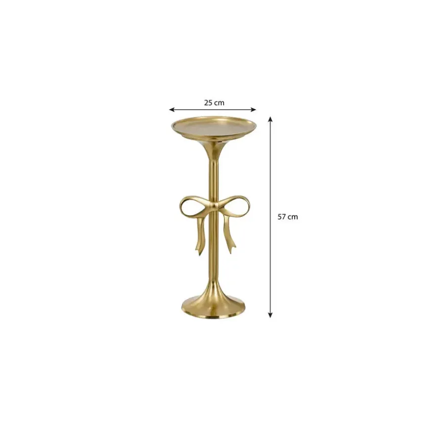 Bijzettafels-Mica Decorations Bijzettafel - H57 x Ø25 cm - Gerecycled Aluminium - Goud