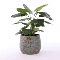 Mica Decorations Bloempot - keramiek - koper - D31 xH38 cm