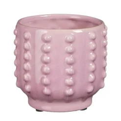 Mica Decorations Bloempot Boaz - gebobbeld - roze - 11 x 13 cm