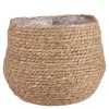 Mica Decorations Bloempot - rotan - naturel - jute - 24 x 26 cm