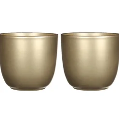 Bloempotten|Bloempotten Voor Binnen-Mica Decorations Bloempot - goud - glanzend - keramiek - 19 x 18 cm
