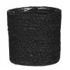 Bloempotten-Mica Decorations Bloempot - rotan - zwart - jute - 14 x 14 cm