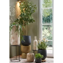 Mica Decorations Bloempot - hout - voor binnen en buiten - 31 cm
