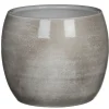 Mica Decorations Bloempot - grijs - keramiek - 20 x 18 cm