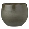 Mica Decorations Bloempot - donkergroen - keramiek - 16 x 13 cm