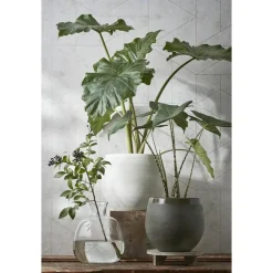 Mica Decorations Bloempot - donkergroen - keramiek - 16 x 13 cm