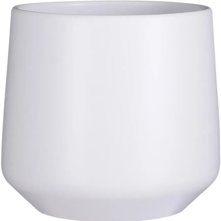 Bloempotten-Mica Decorations Bloempot - wit - mat - keramiek - H26/D28 cm