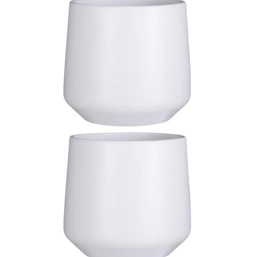 Bloempotten-Mica Decorations Bloempot - wit - mat - keramiek - H26/D28 cm
