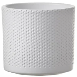 Mica Decorations Bloempot - wit - keramiek - D14 x H13 cm