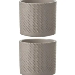 Mica Decorations Bloempot - taupe - keramiek - D13 x H12 cm