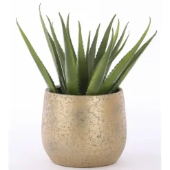 Mica Decorations Bloempot - goudkleurig - keramiek - 16 x 13 cm