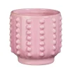 Mica Decorations Bloempot Boaz - gebobbeld - roze - 13 x 14 cm