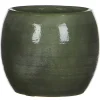 Mica Decorations Bloempot - groen - keramiek - 14 x 12 cm