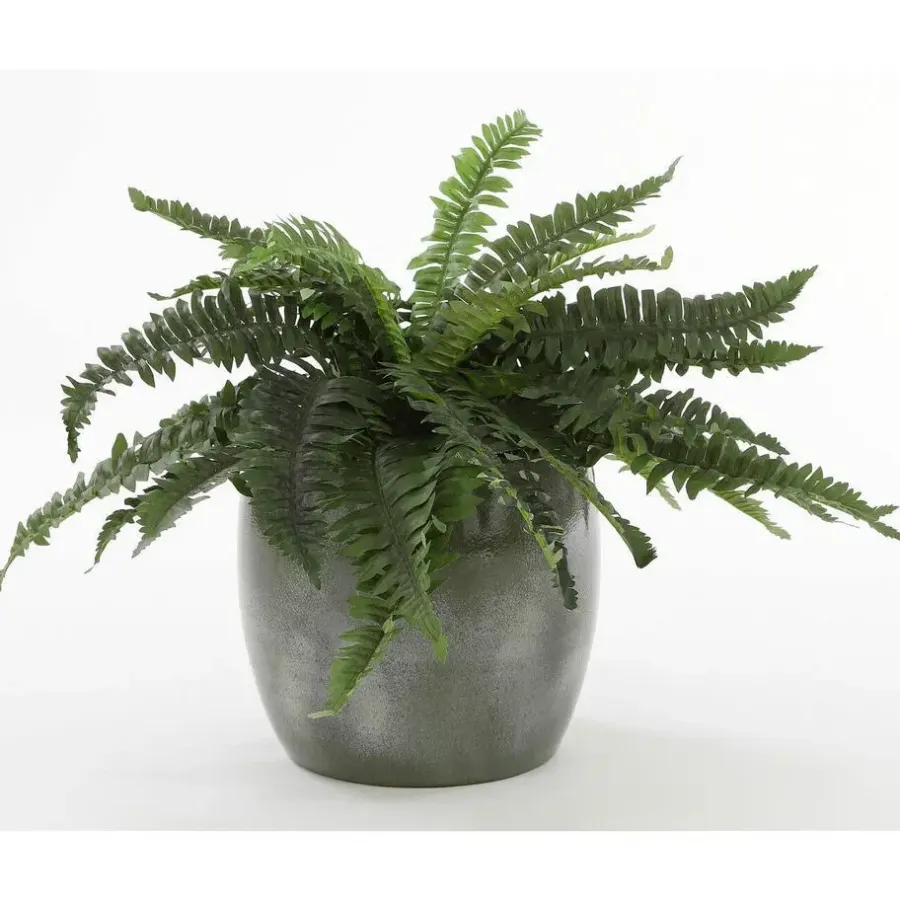 Mica Decorations Bloempot - groen - keramiek - 14 x 12 cm