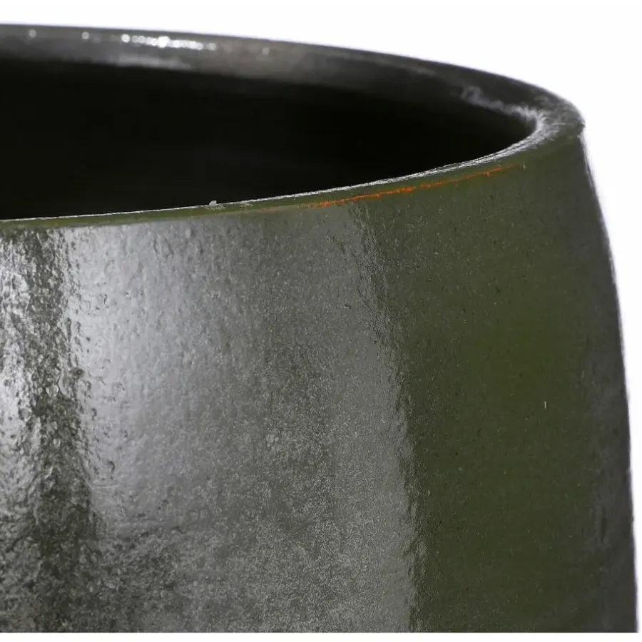 Mica Decorations Bloempot - glanzend groen - keramiek - 20 x 18 cm