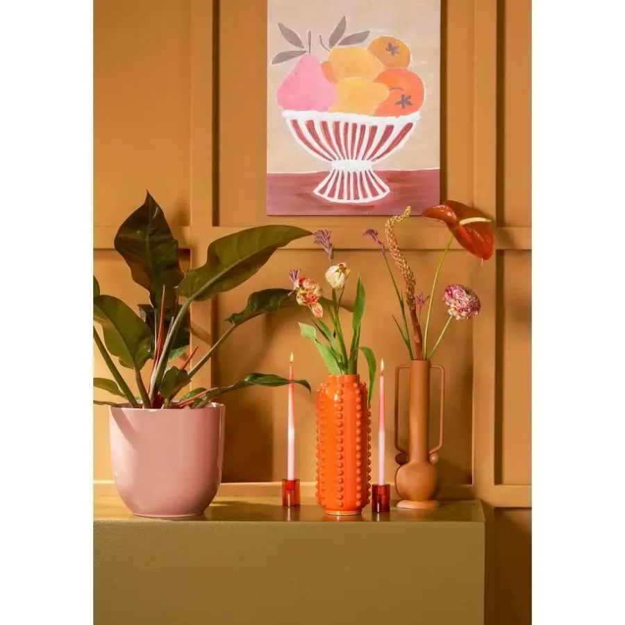 Vazen-Mica Decorations Boaz Vaas - H30 x Ø11 cm - Keramiek - Oranje
