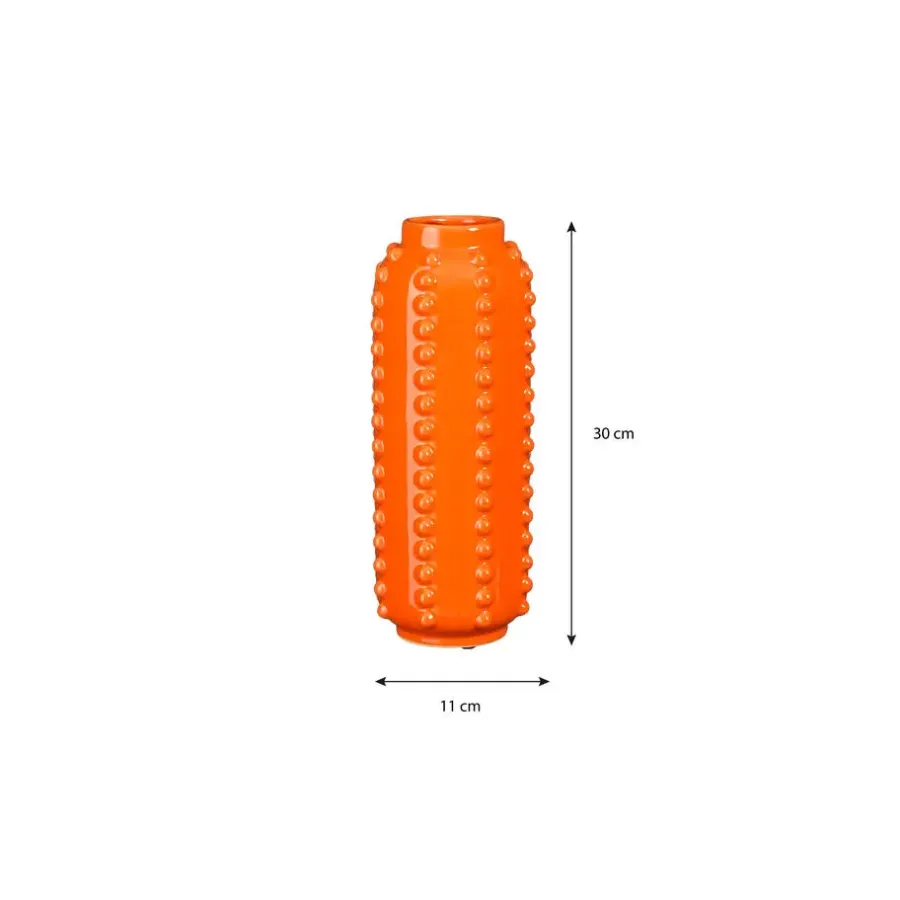Vazen-Mica Decorations Boaz Vaas - H30 x Ø11 cm - Keramiek - Oranje
