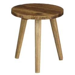 Bijzettafels-Mica Decorations Bold Bijzettafel - Ø26 cm - Gerecycled Hout - Bruin