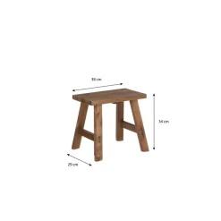 Krukjes-Mica Decorations Bold Houten Krukje - L38 cm - Gerecycled Hout