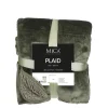 Mica Decorations Bronte Fleece Plaid - L200 x B150 cm - Donkergroen