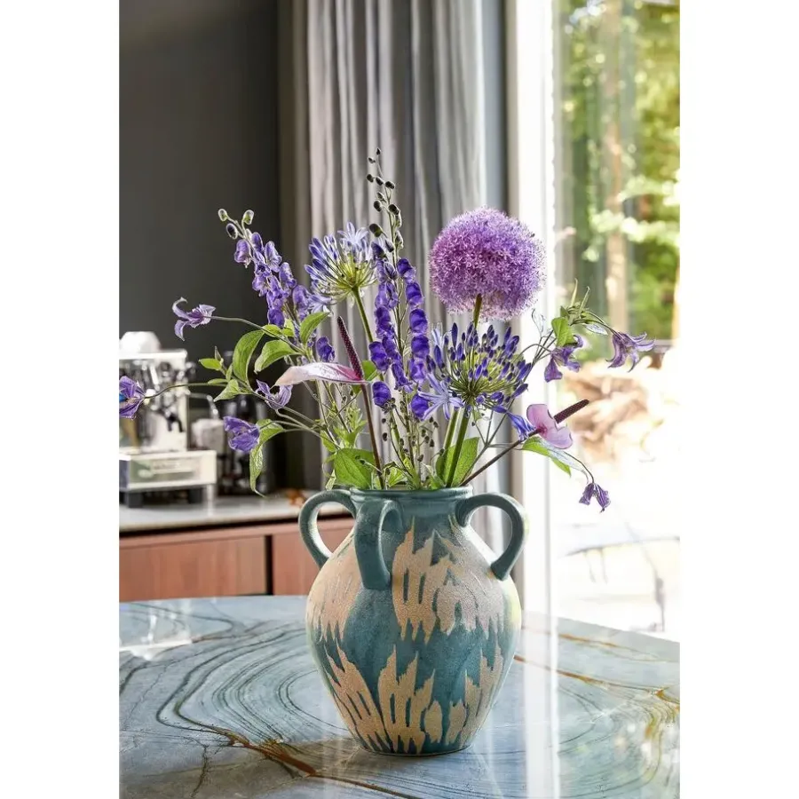 Vazen-Mica Decorations Caldo Vaas - L28 x B28 x H36 cm - Donkerblauw