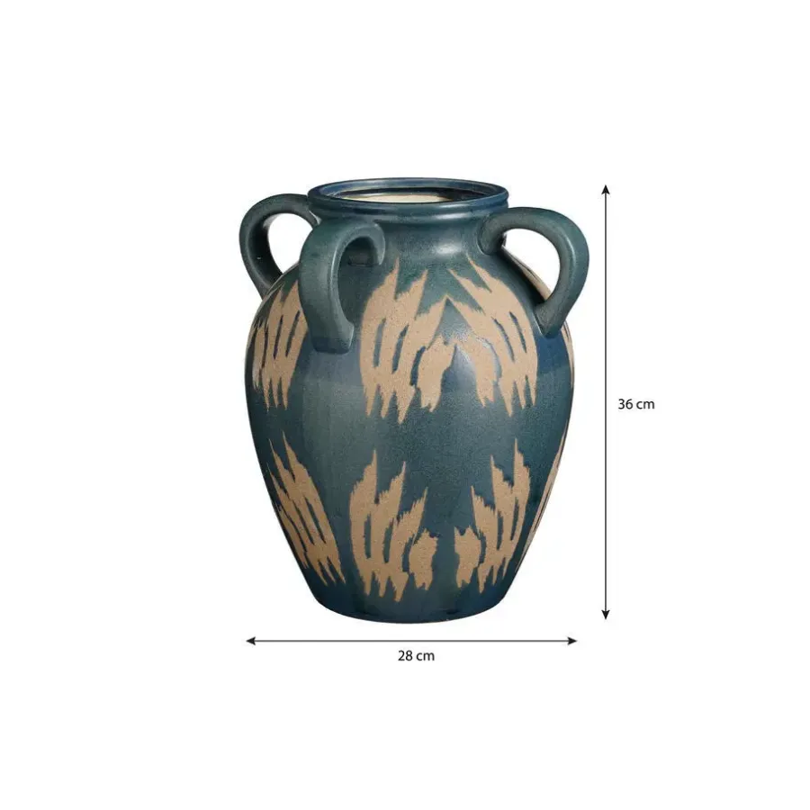 Vazen-Mica Decorations Caldo Vaas - L28 x B28 x H36 cm - Donkerblauw