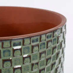 Bloempotten Voor Binnen-Mica Decorations Daan Bloempot - H20,5 x Ø21,5 cm - Groen