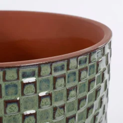 Bloempotten Voor Binnen-Mica Decorations Daan Bloempot - H17,5 x Ø19 cm - Groen