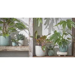 Bloempotten Voor Binnen-Mica Decorations Daan Bloempot - H17,5 x Ø19 cm - Groen