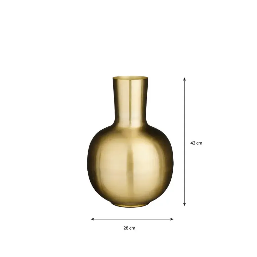 Vazen-Mica Decorations Dara Vaas - H42 x Ø28 cm - Metaal - Goud