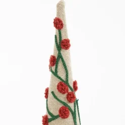 Kerstbomen-Mica Decorations Decoratie Kerstboom - H55 x Ø12 cm - Mangohout - Rood