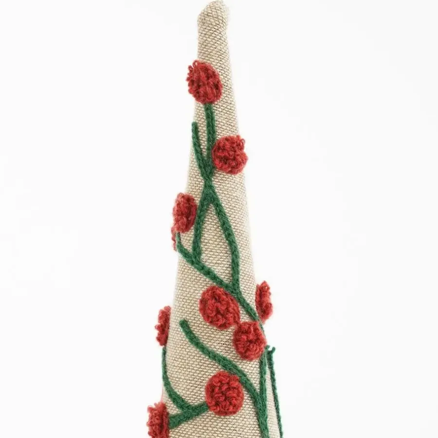 Kerstbomen-Mica Decorations Decoratie Kerstboom - H55 x Ø12 cm - Mangohout - Rood