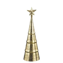 Mica Decorations Decoratie Kerstboom - H36 x Ø11 cm - Aluminium - Goud