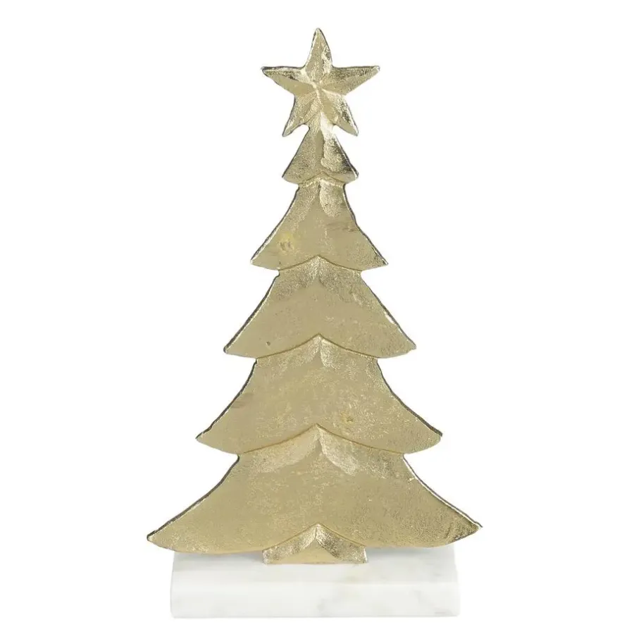 Kerstbomen-Mica Decorations Decoratie Kerstboom - L18 x B7 x H32 cm - Champagne