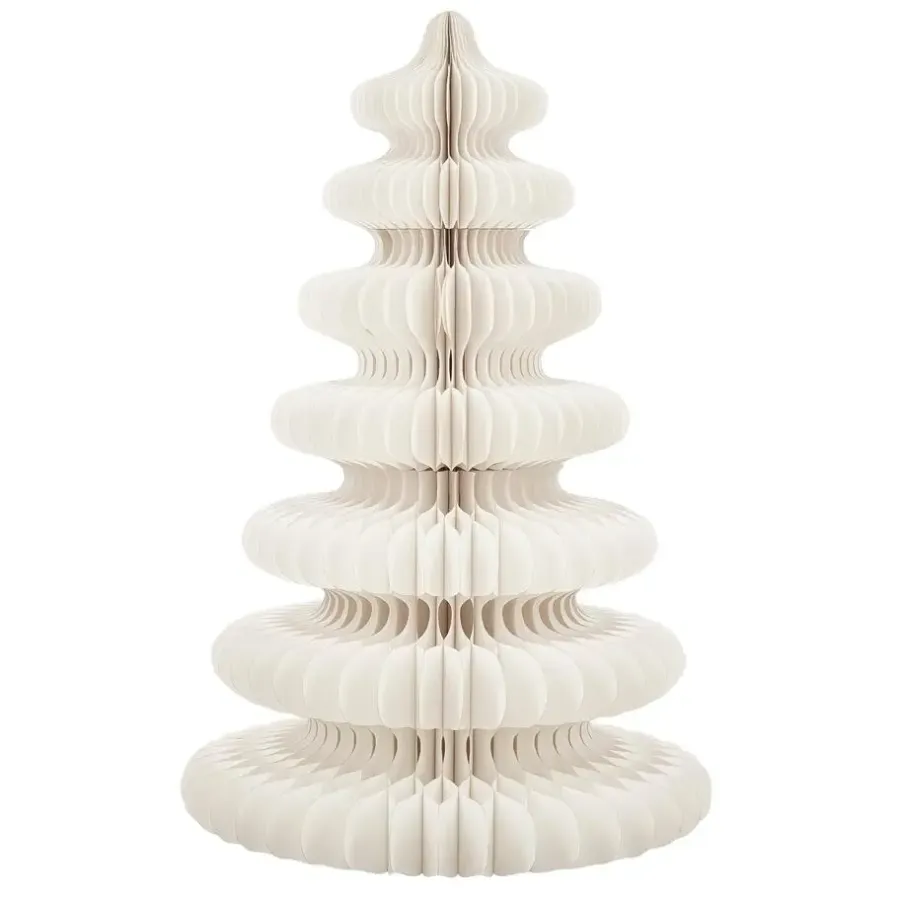 Kerstbomen-Mica Decorations Decoratie Kerstboom - H153 x Ø104 cm - Papier - Wit