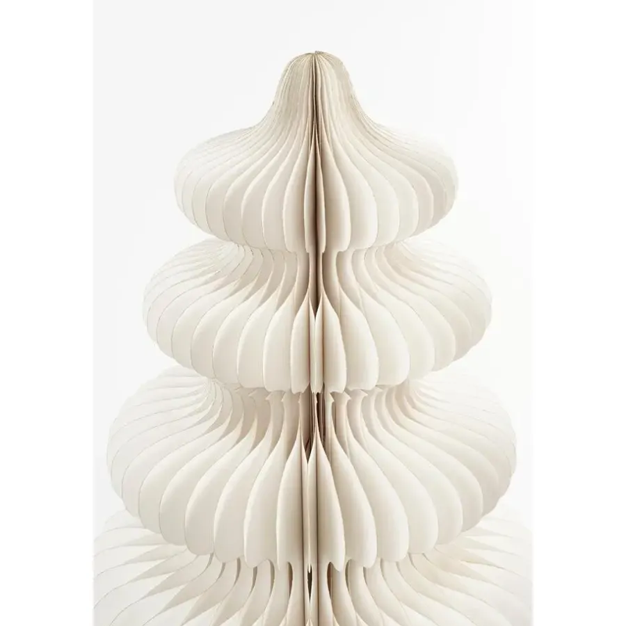 Kerstbomen-Mica Decorations Decoratie Kerstboom - H153 x Ø104 cm - Papier - Wit