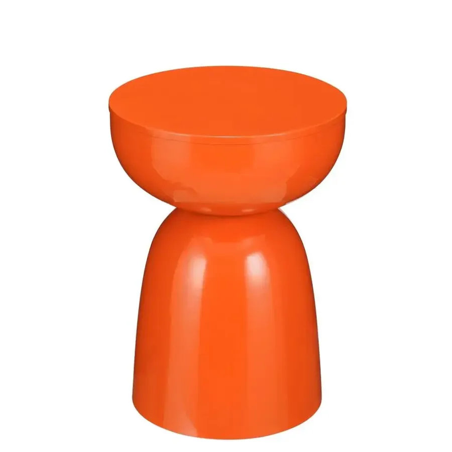 Mica Decorations Elliot Bijzettafel - H45 x Ø32 cm - IJzer - Oranje