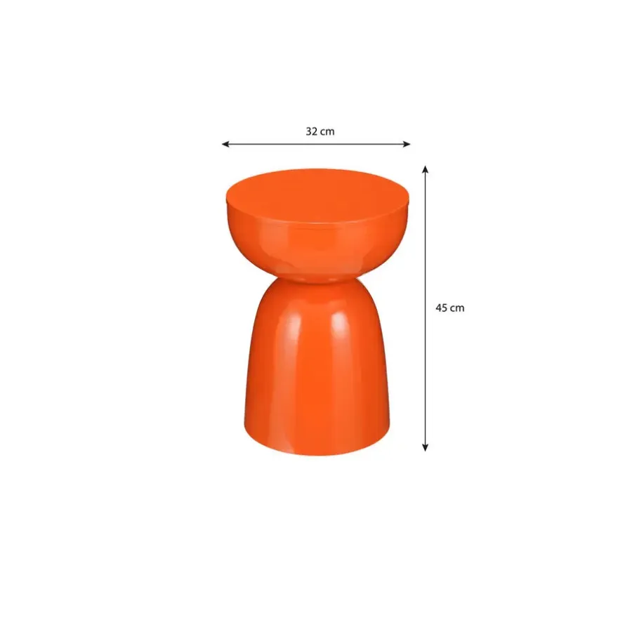 Mica Decorations Elliot Bijzettafel - H45 x Ø32 cm - IJzer - Oranje