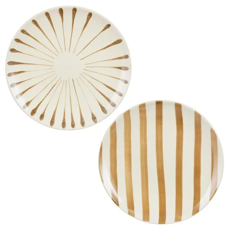 Mica Decorations Elsie Dinerbord - Assorti - H3 x Ø26 cm - Bruin
