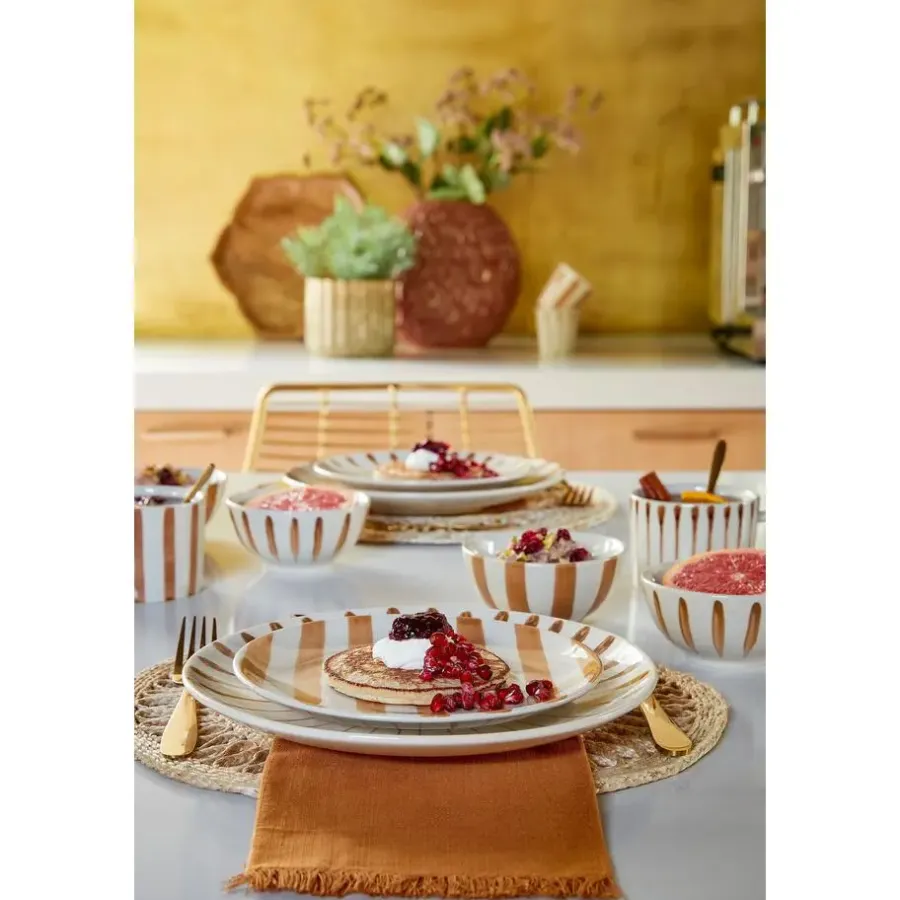 Mica Decorations Elsie Ontbijtbord - Assorti - Steengoed - Bruin