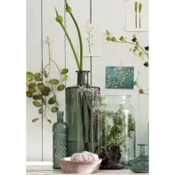Mica Decorations Guan Glazen Fles - H40 x Ø15 cm - Groen