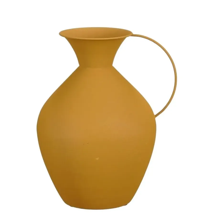 Vazen-Mica Decorations Gyge Vaas - L30 x B24 x H37 cm - Metaal - Geel