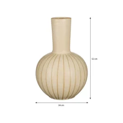 Vazen-Mica Decorations Holm Vaas - H52 x Ø34 cm - Keramiek - Crème