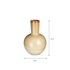 Mica Decorations Holm Vaas - H42 x Ø27,5 cm - Keramiek - Crème