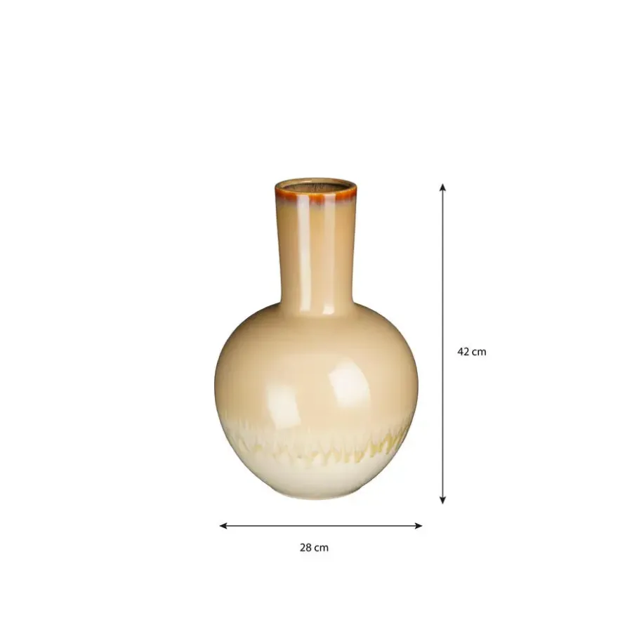 Mica Decorations Holm Vaas - H42 x Ø27,5 cm - Keramiek - Crème
