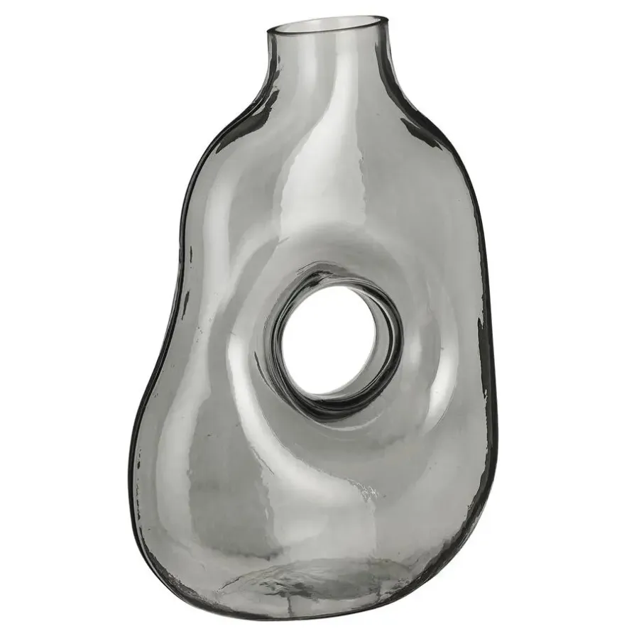 Mica Decorations Jay Vaas - L18,5 x B10,5 x H25 cm - Glas - Lichtgrijs