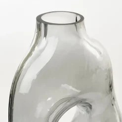 Mica Decorations Jay Vaas - L18,5 x B10,5 x H25 cm - Glas - Lichtgrijs