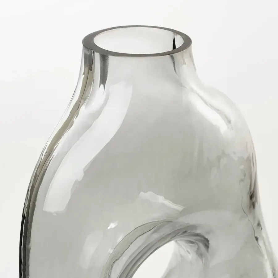 Mica Decorations Jay Vaas - L18,5 x B10,5 x H25 cm - Glas - Lichtgrijs