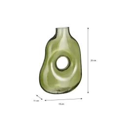 Mica Decorations Jay Vaas - L18,5 x B10,5 x H25 cm - Glas - Lichtgroen